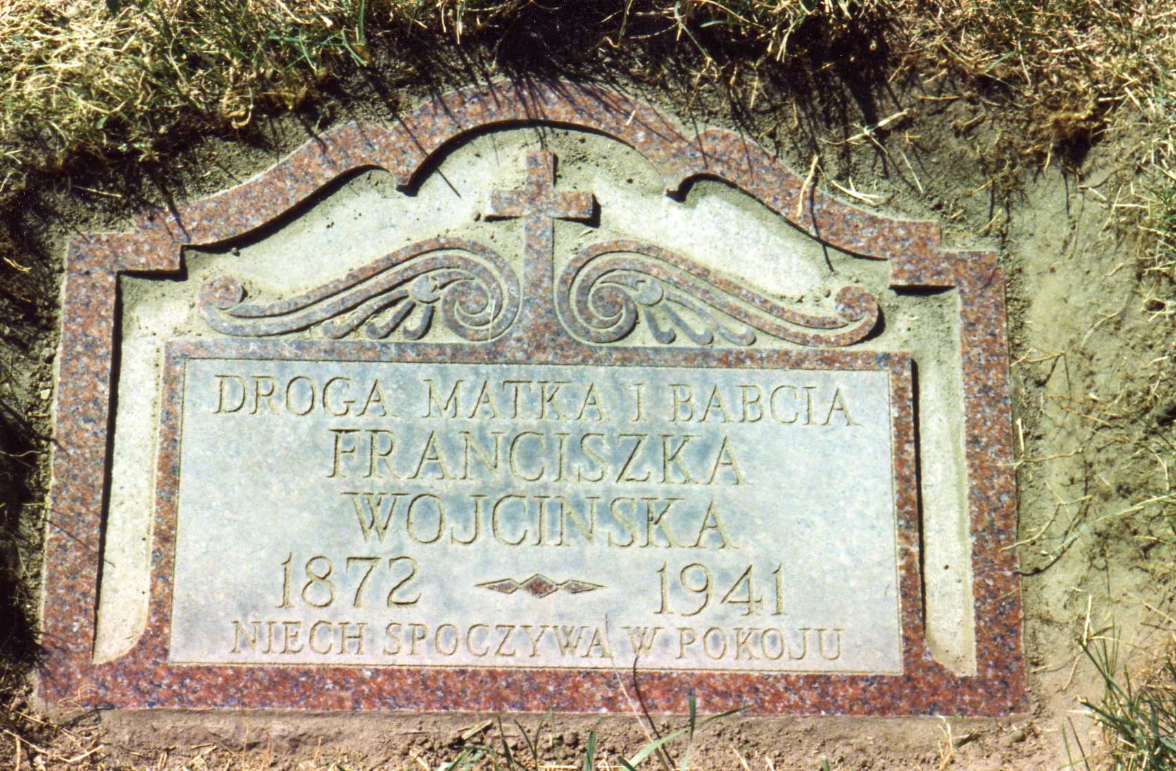 1941 Franciszka Wojcinska grave marker